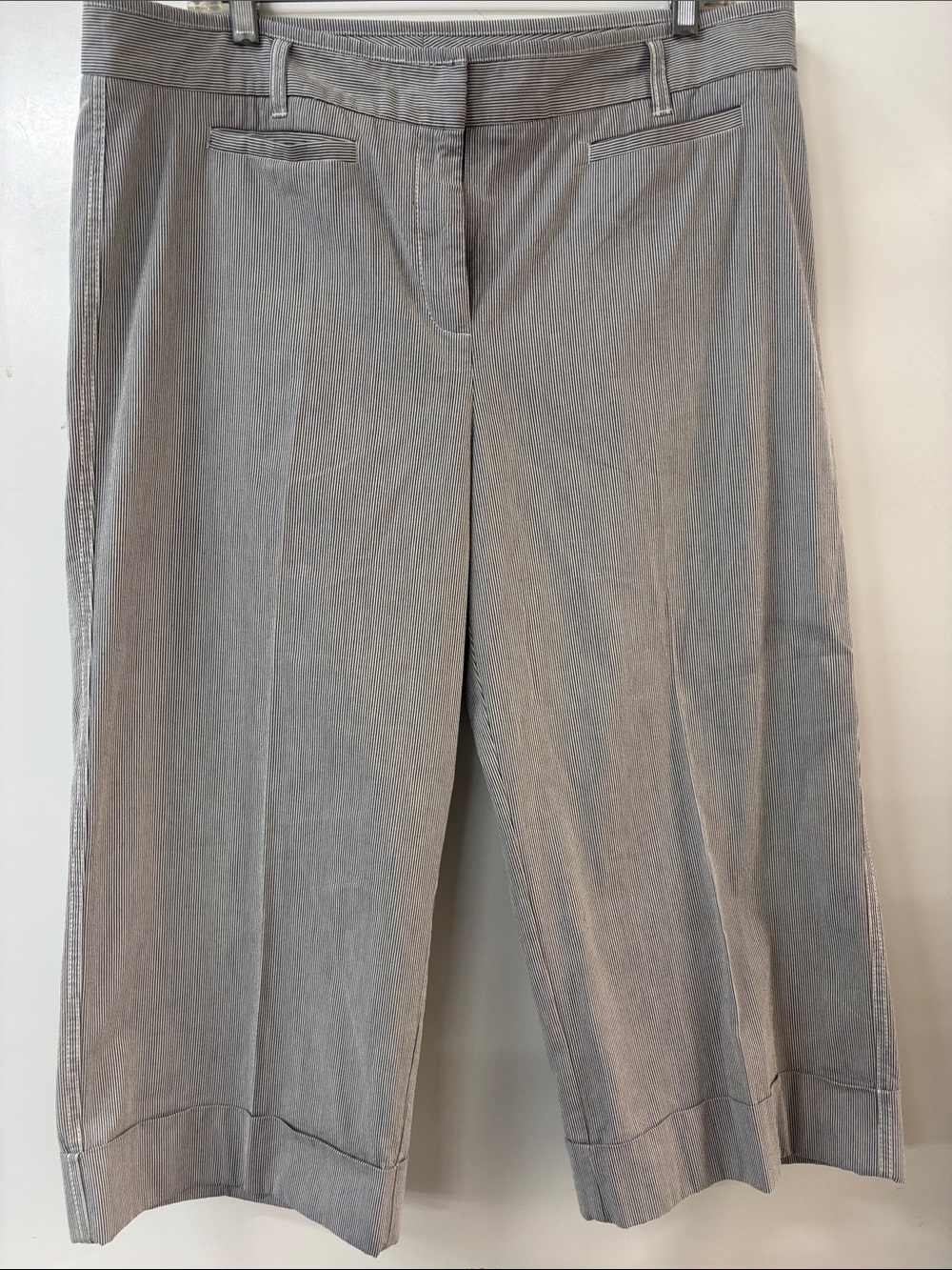 Nautica Black and White Pinstripe Cotton Pants